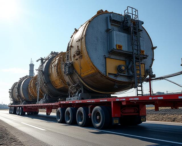 Heavy equipment multimodal transport and industrial logistics